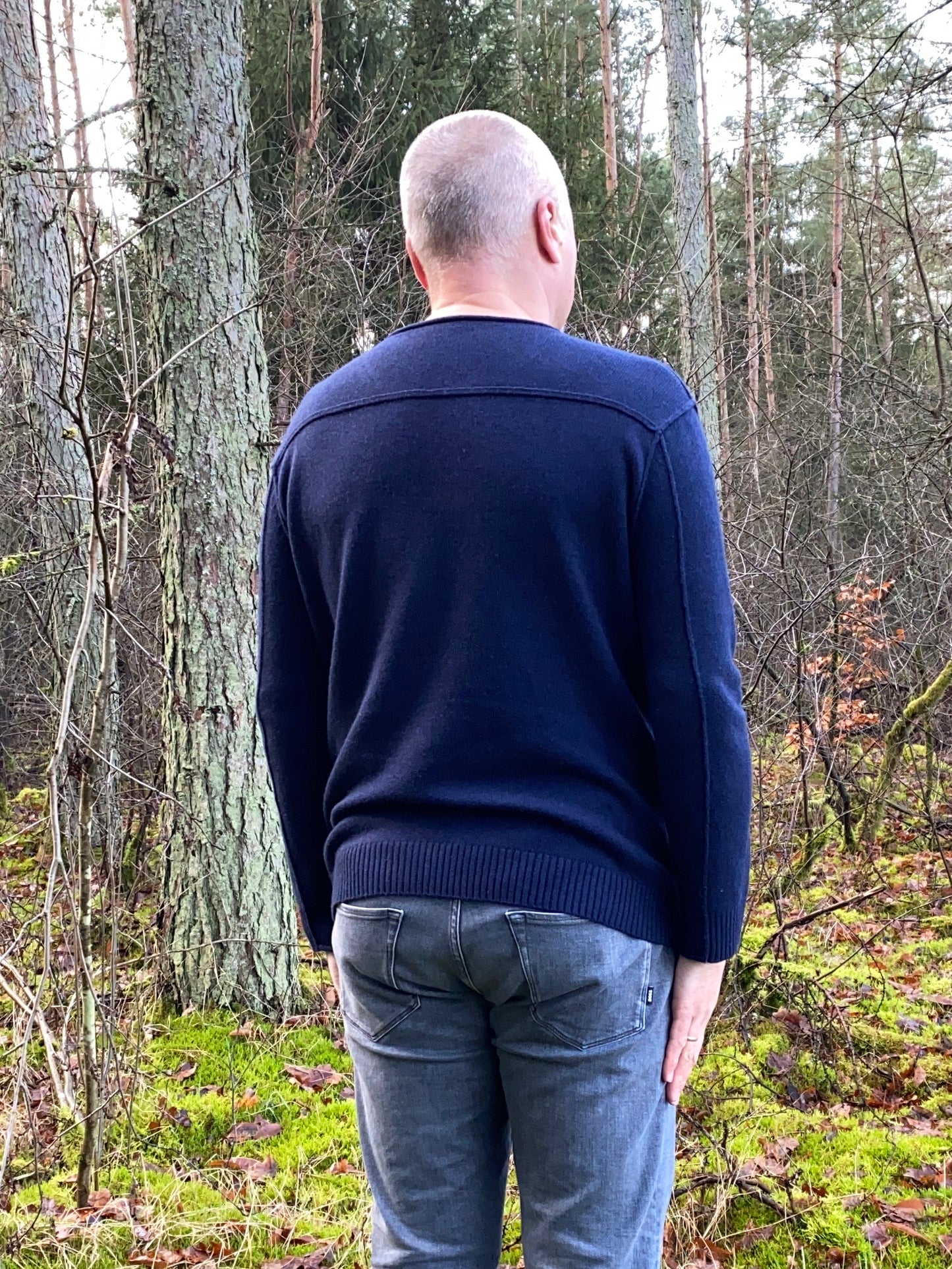 Premium Rundhals Marineblau