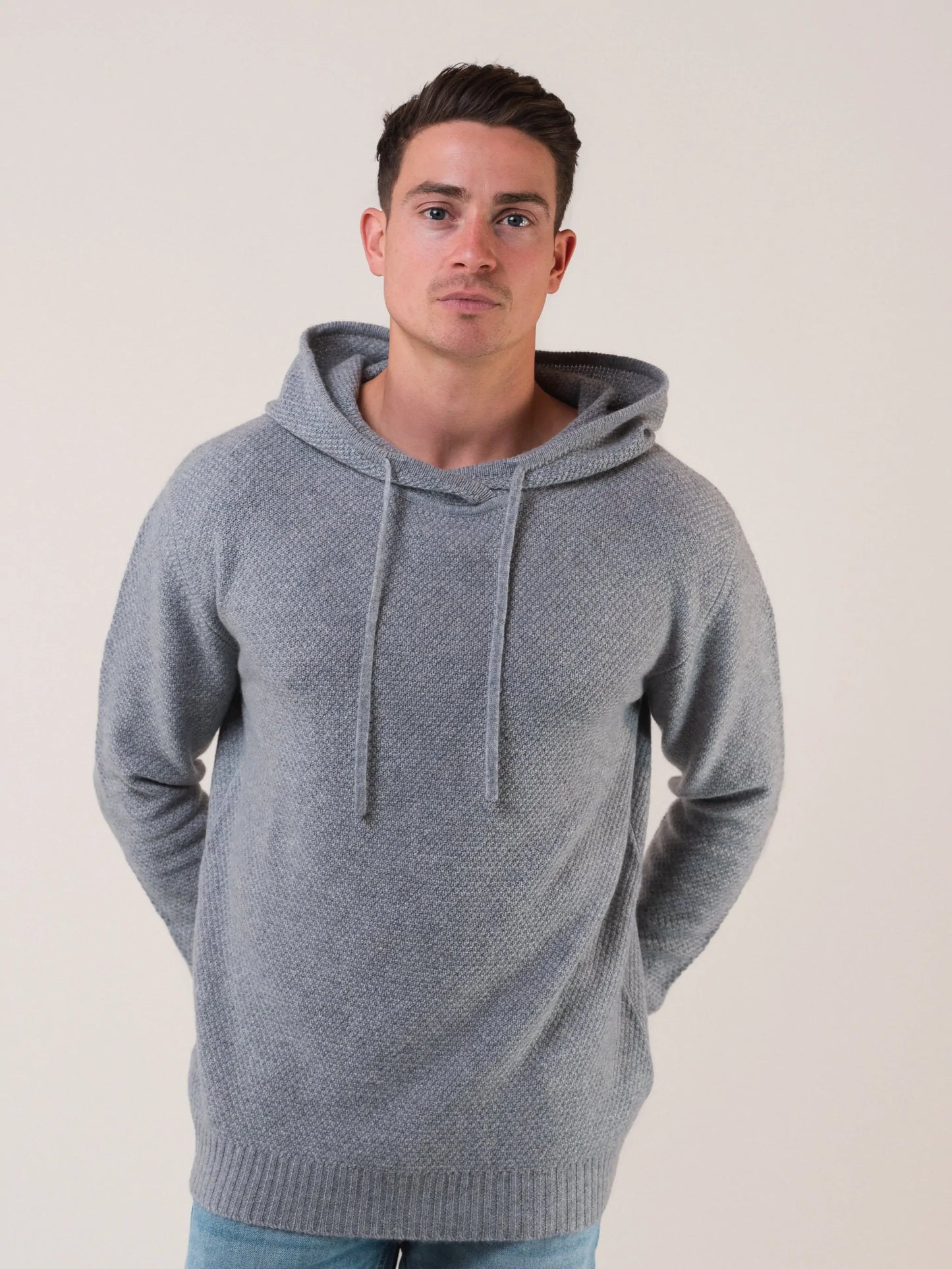 Kaschmir Oversized Hoodie in grau