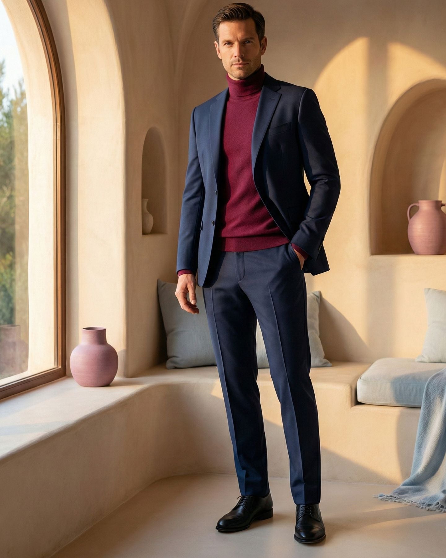 Essentials Rollkragen Weinrot