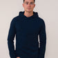 Herren Kaschmir Hoodie in Marineblau aus 100 % mongolischem Kaschmir – Vorderansicht – Cashmere Brothers