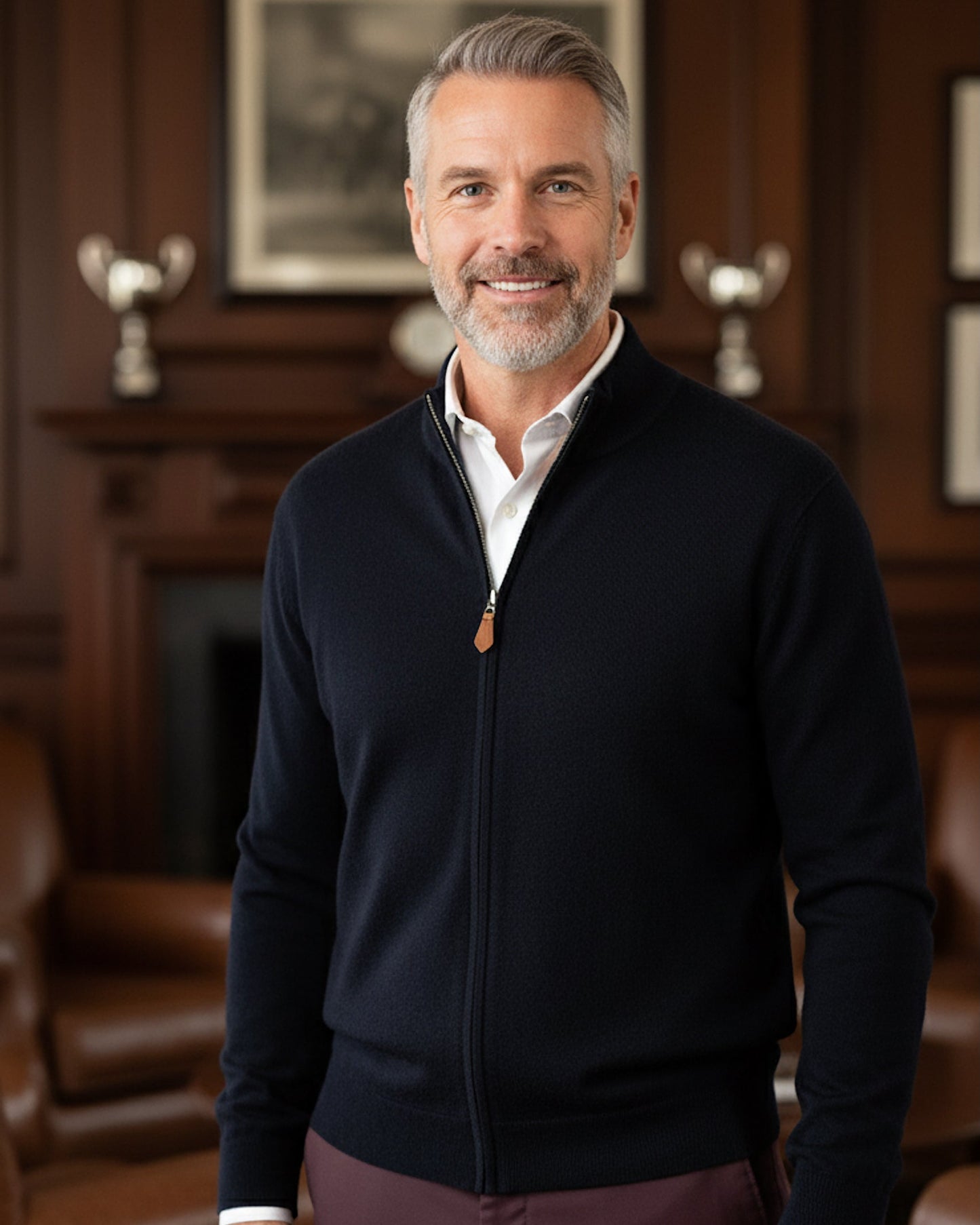 Kaschmir Zipper in Schwarz