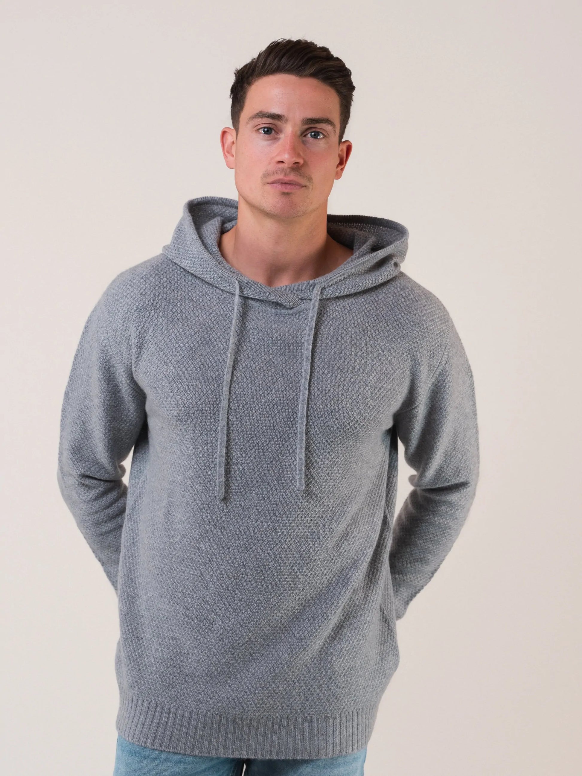 Kaschmir Oversized Hoodie in grau