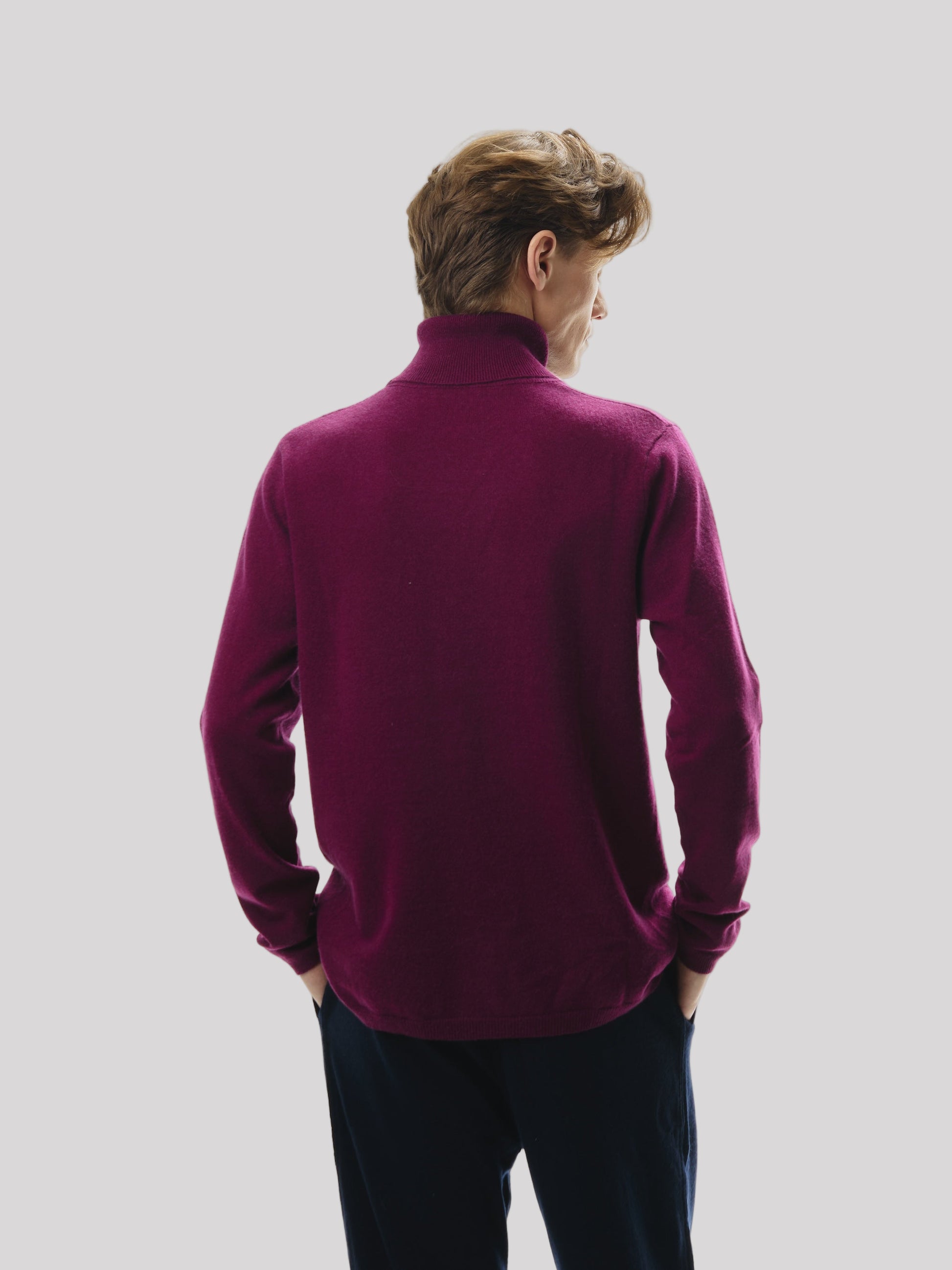 Kaschmir Rollkragen Pullover Weinrot