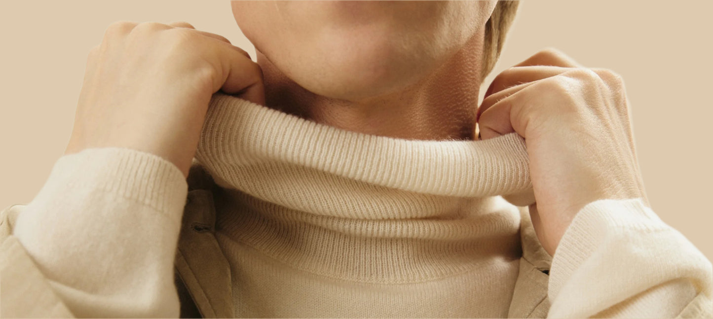 Rollkragen Pullover beige
