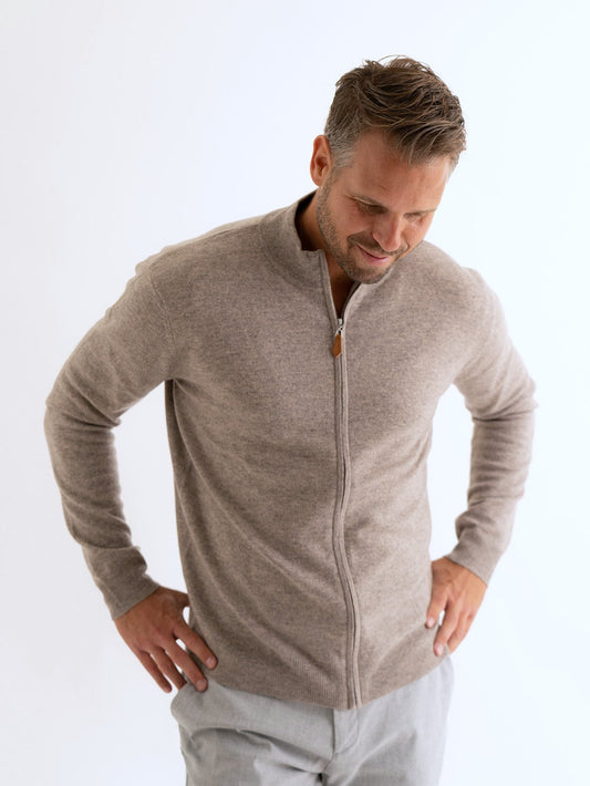 Strickjacke mit Reißverschluss Grau