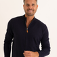Strickjacke mit Reißverschluss Marineblau