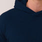 Detailaufnahme des feinen mongolischen Kaschmir-Garns – Athletic Hoodie Marineblau – Cashmere Brothers