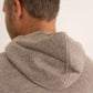 Kaschmir Hoodie in Taupe von hinten