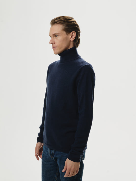 Essentials Rollkragen Marineblau