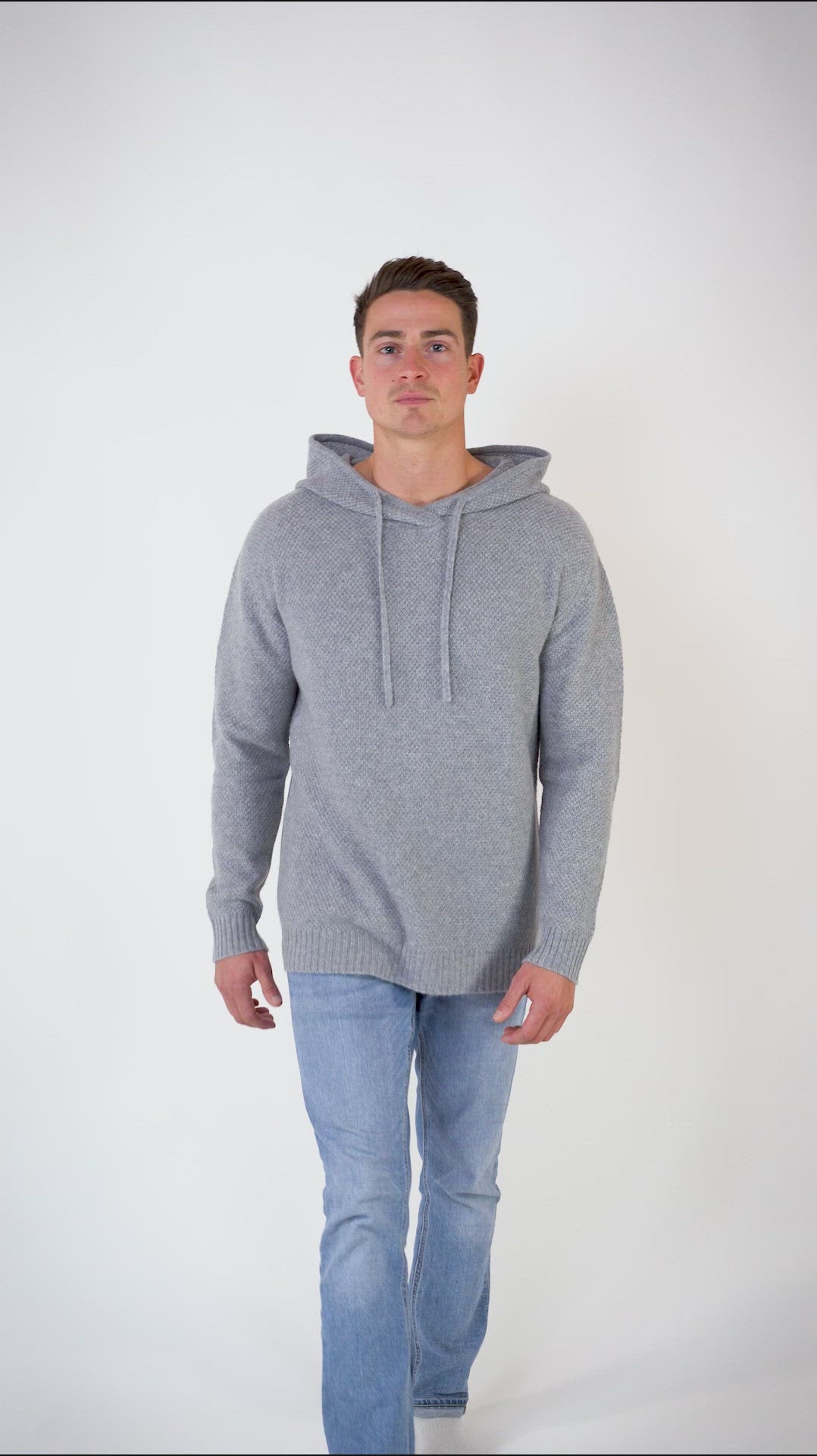 Lockerer Kapuzenpullover Grau