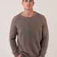Oversized Rundhals Dunkeltaupe