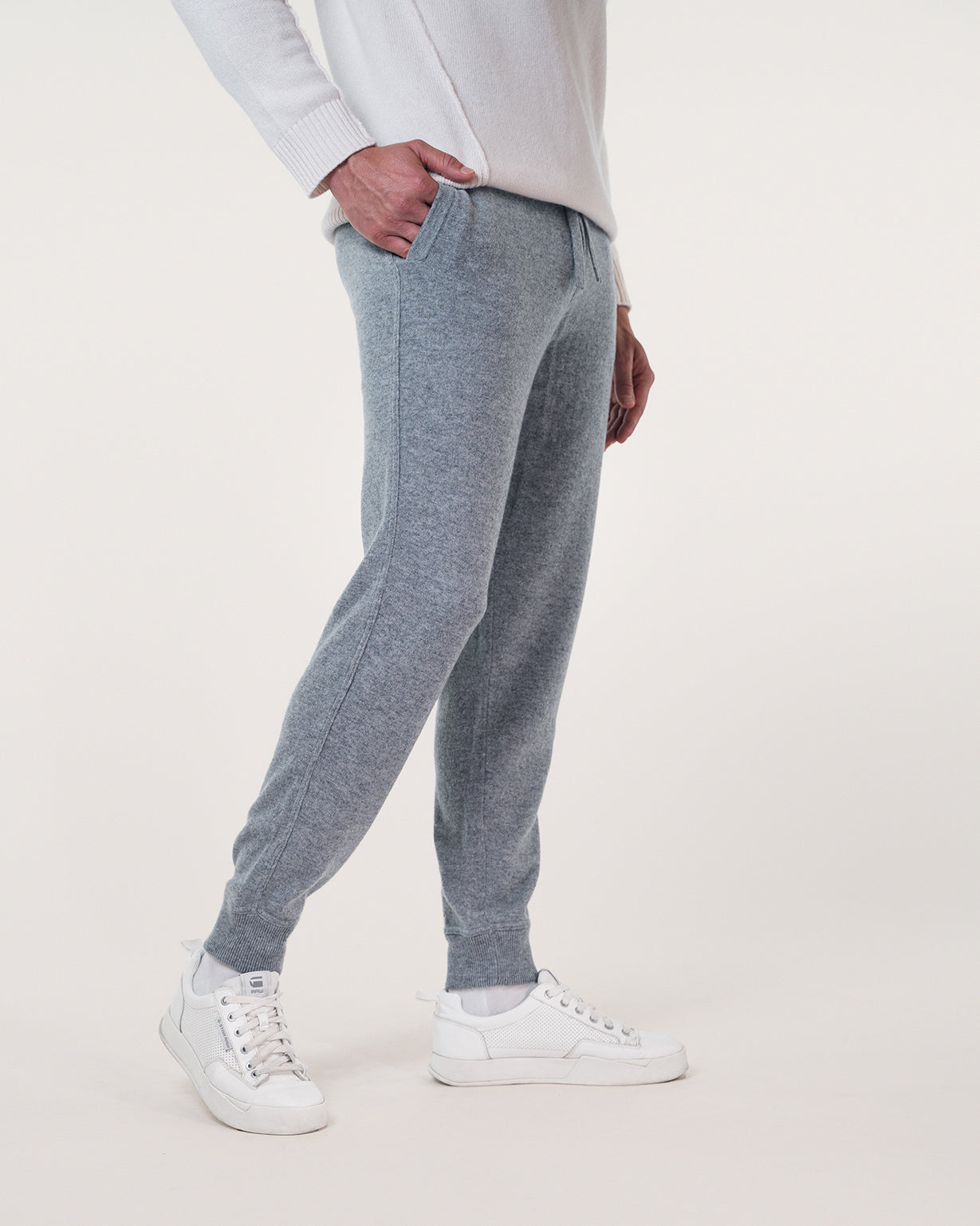 Premium Cashmere Sweat Pants -  light grey