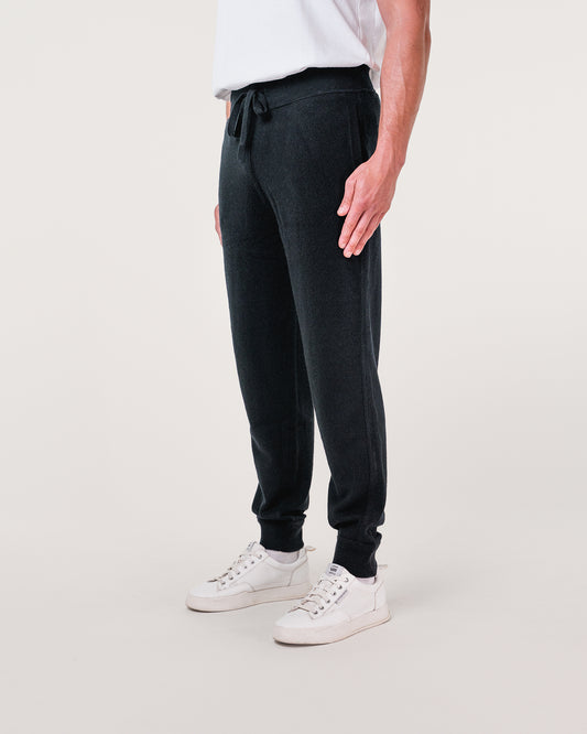 Premium Cashmere Sweatpants -  black