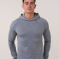 Herren Kaschmir Hoodie in Grau meliert aus 100 % mongolischem Kaschmir – Vorderansicht – Cashmere Brothers