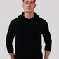 Herren Kaschmir Hoodie in Schwarz aus reinem Kaschmir – Vorderansicht – Cashmere Brothers