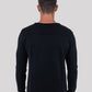 Eleganter schwarzer Herren Kaschmirpullover mit Rundhals – Rückenansicht – Cashmere Brothers